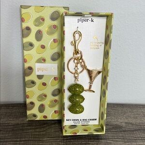 🍸 Piper K | Martini & Olive Bag Charm 🫒